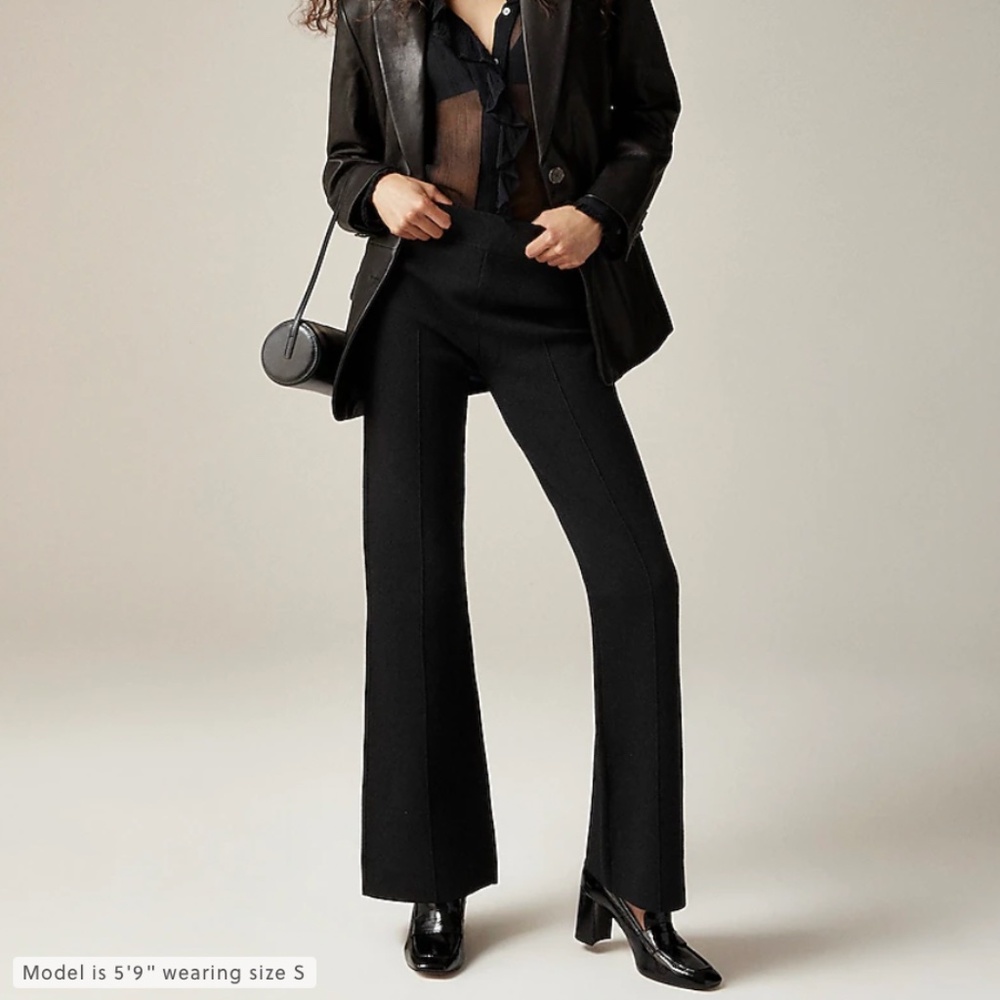 J. Crew Slim flare sweater pant - black, tall medium pants